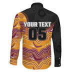 Custom Broncos Family Matching Off Shoulder Maxi Dress and Hawaiian Shirt Horse Mascot With Aboriginal Indigenous