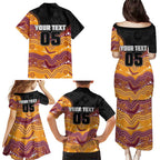 Custom Broncos Family Matching Puletasi and Hawaiian Shirt Horse Mascot With Aboriginal Indigenous