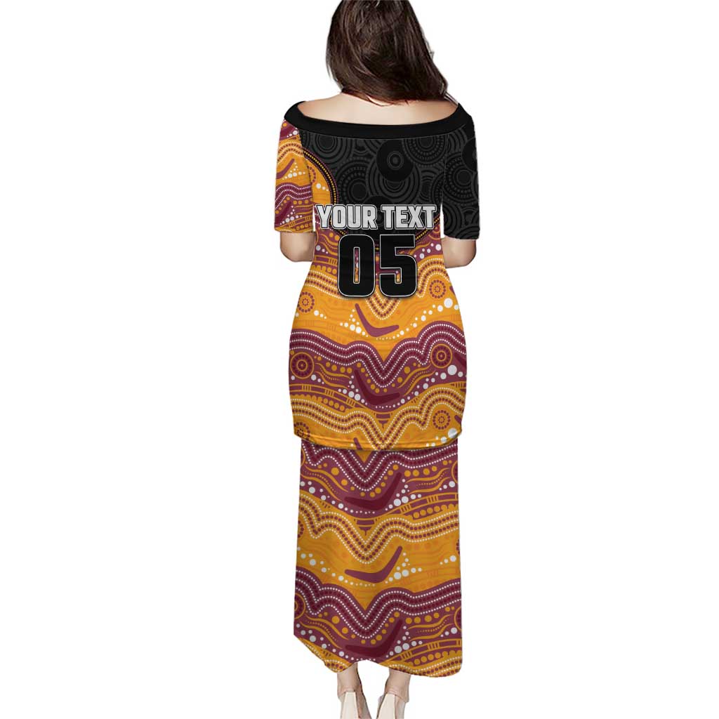 Custom Broncos Family Matching Puletasi and Hawaiian Shirt Horse Mascot With Aboriginal Indigenous