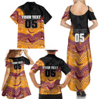 Custom Broncos Family Matching Summer Maxi Dress and Hawaiian Shirt Horse Mascot With Aboriginal Indigenous