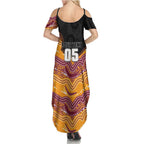 Custom Broncos Family Matching Summer Maxi Dress and Hawaiian Shirt Horse Mascot With Aboriginal Indigenous