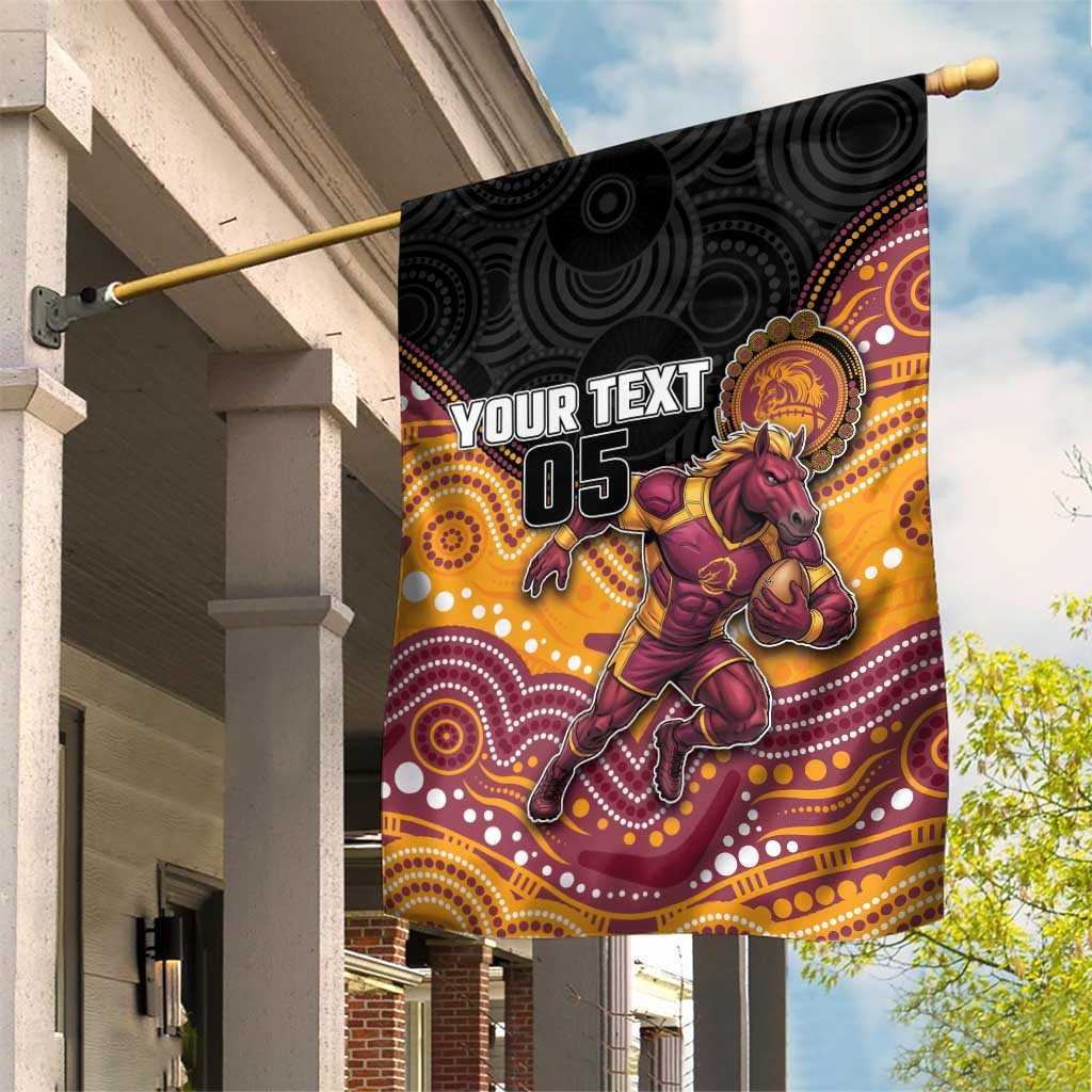 Custom Broncos Garden Flag Horse Mascot With Aboriginal Indigenous
