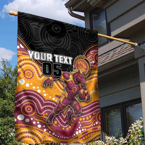 Custom Broncos Garden Flag Horse Mascot With Aboriginal Indigenous
