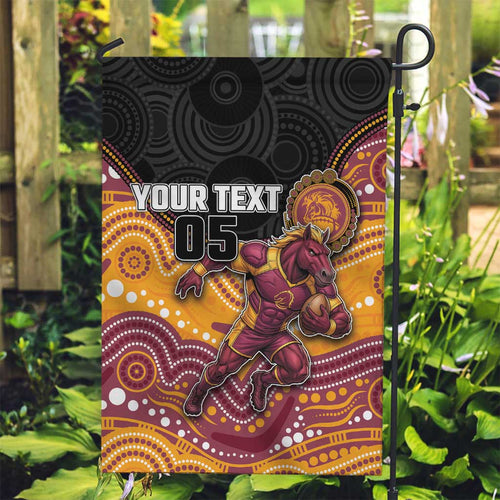 Custom Broncos Garden Flag Horse Mascot With Aboriginal Indigenous