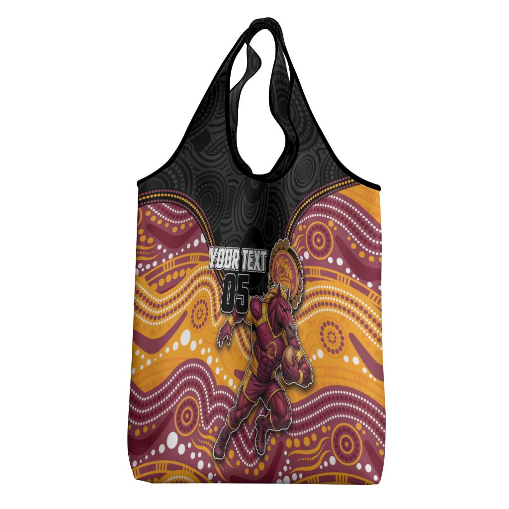 Custom Broncos Grocery Bag Horse Mascot With Aboriginal Indigenous