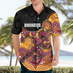 Custom Broncos Hawaiian Shirt Horse Mascot With Aboriginal Indigenous