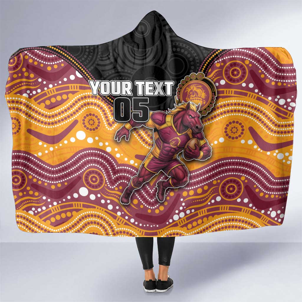 Custom Broncos Hooded Blanket Horse Mascot With Aboriginal Indigenous