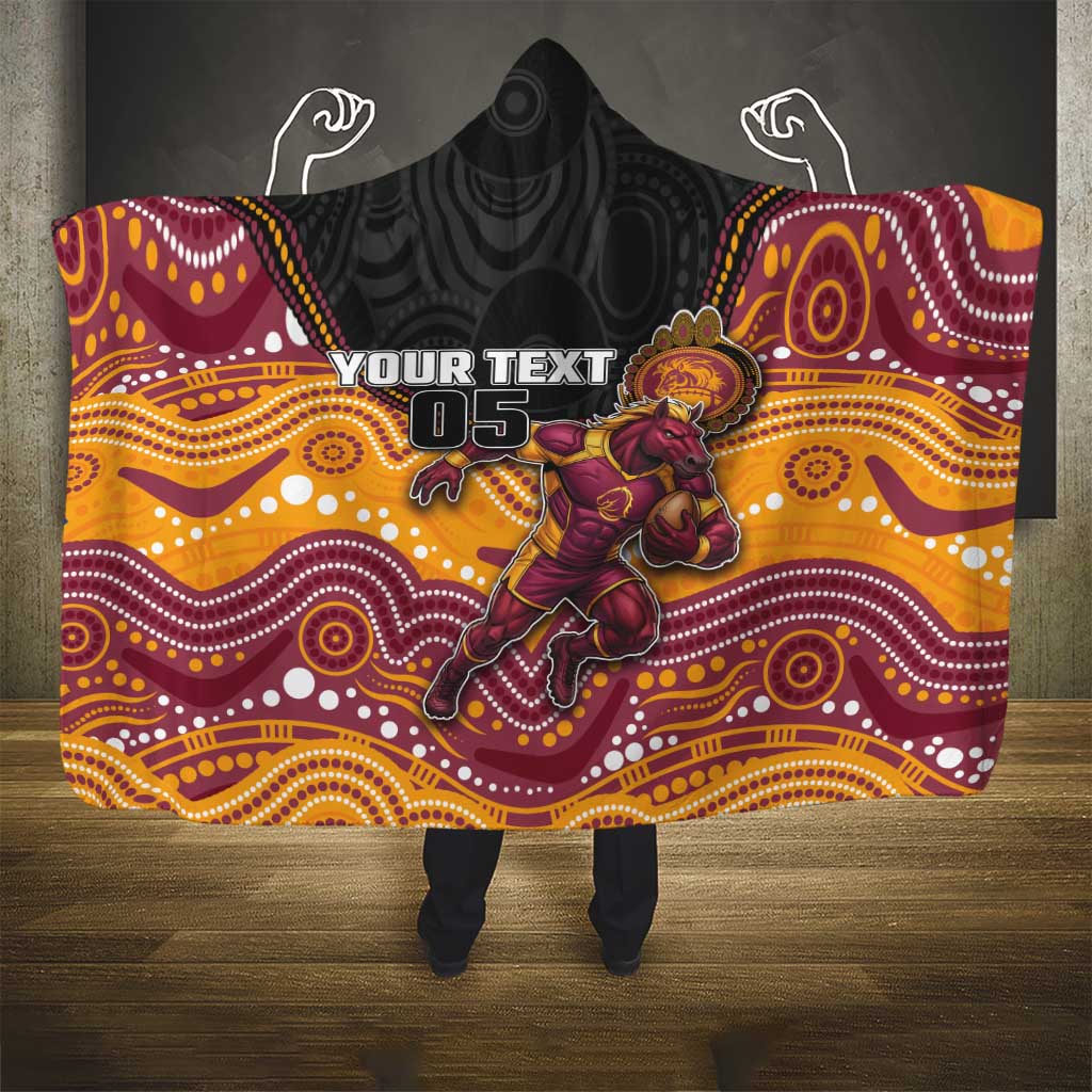 Custom Broncos Hooded Blanket Horse Mascot With Aboriginal Indigenous