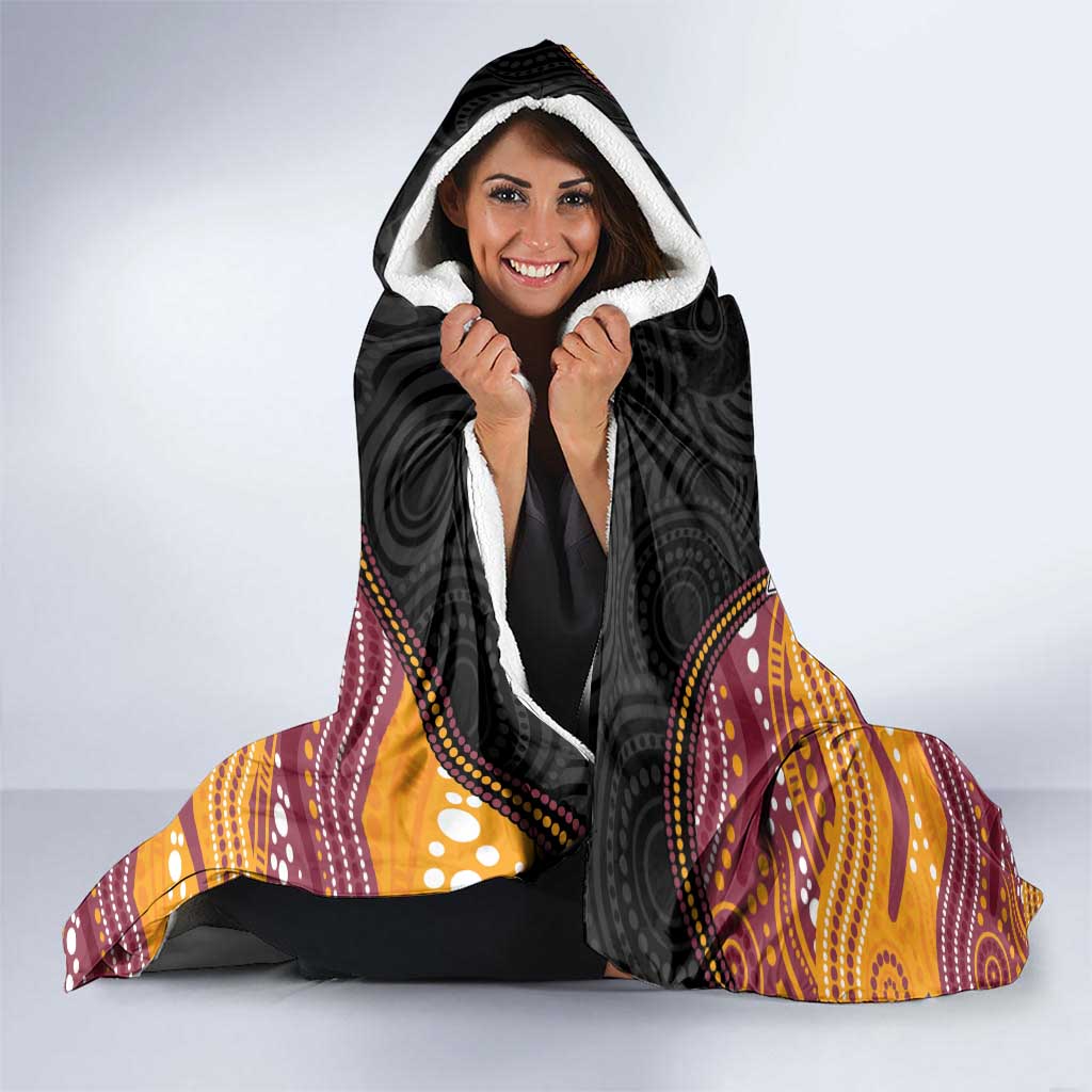 Custom Broncos Hooded Blanket Horse Mascot With Aboriginal Indigenous