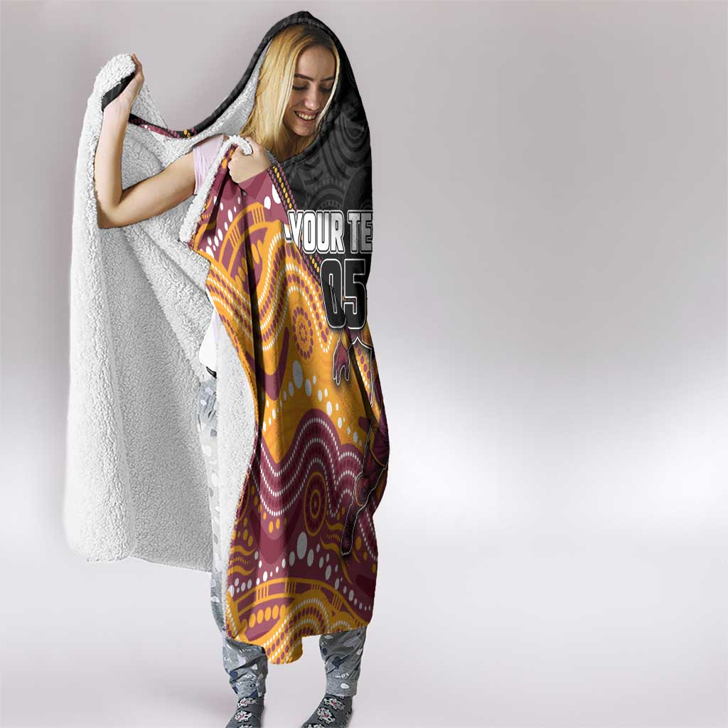 Custom Broncos Hooded Blanket Horse Mascot With Aboriginal Indigenous