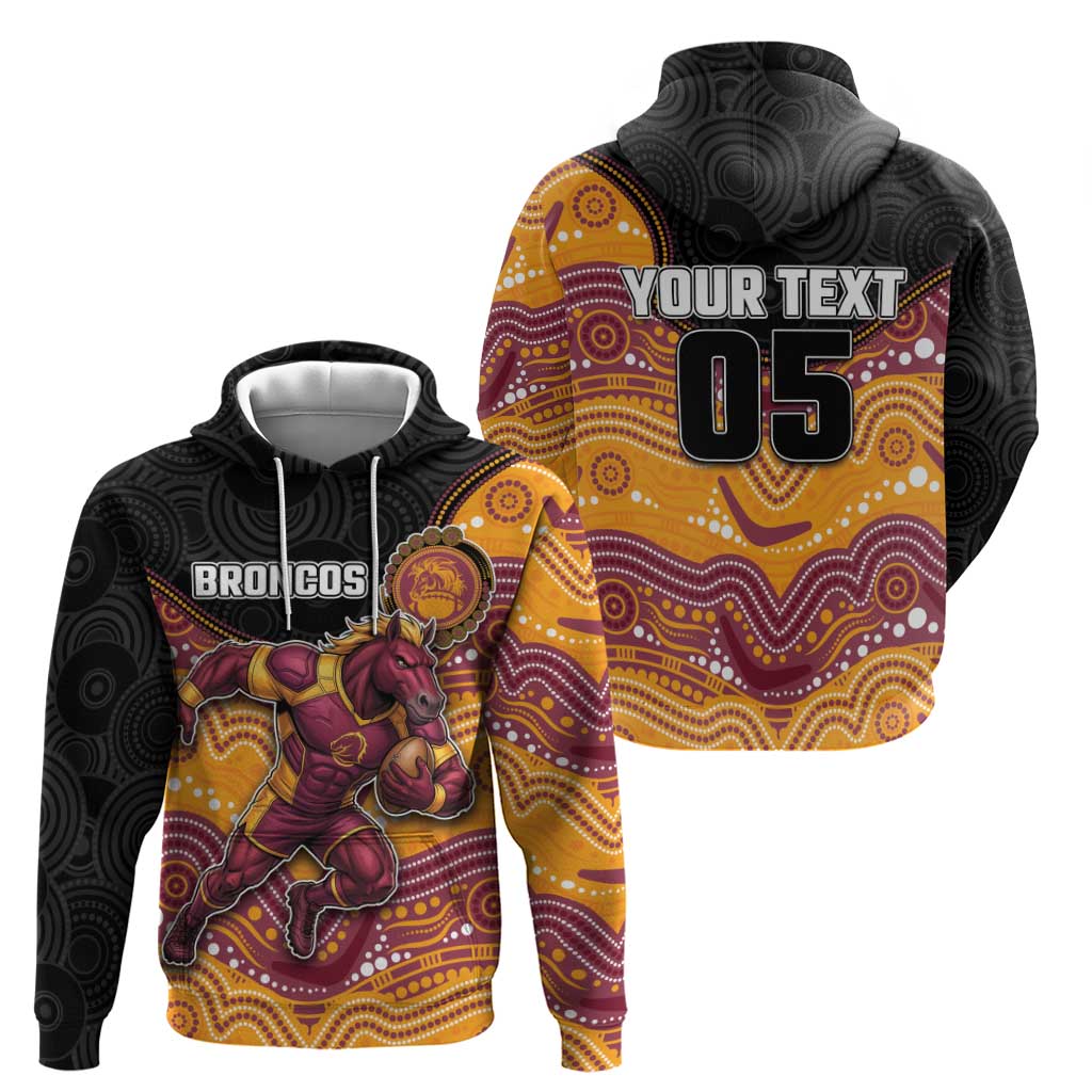 Custom Broncos Hoodie Horse Mascot With Aboriginal Indigenous