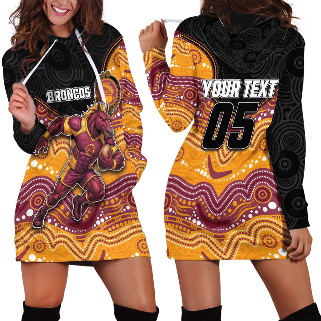 Custom Broncos Hoodie Dress Horse Mascot With Aboriginal Indigenous
