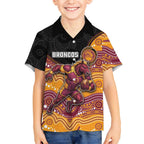 Custom Broncos Kid Hawaiian Shirt Horse Mascot With Aboriginal Indigenous