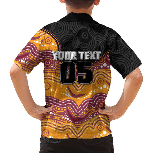 Custom Broncos Kid Hawaiian Shirt Horse Mascot With Aboriginal Indigenous