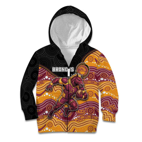 Custom Broncos Kid Hoodie Horse Mascot With Aboriginal Indigenous