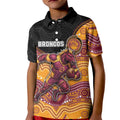 Custom Broncos Kid Polo Shirt Horse Mascot With Aboriginal Indigenous