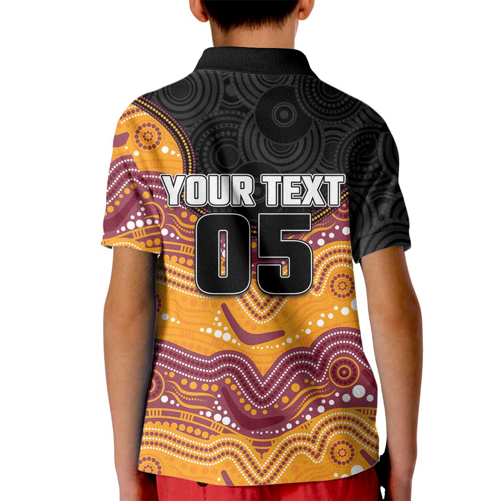 Custom Broncos Kid Polo Shirt Horse Mascot With Aboriginal Indigenous