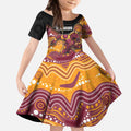 Custom Broncos Kid Short Sleeve Dress Horse Mascot With Aboriginal Indigenous