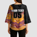 Custom Broncos Kimono Sleeve Blouse Horse Mascot With Aboriginal Indigenous