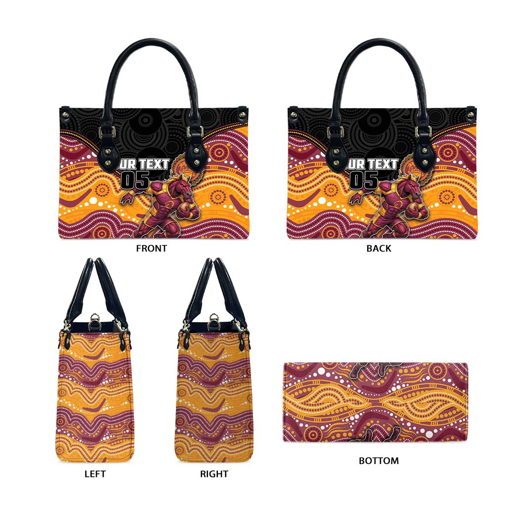 Custom Broncos Leather Bag Horse Mascot With Aboriginal Indigenous