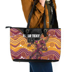 Custom Broncos Leather Tote Bag Horse Mascot With Aboriginal Indigenous