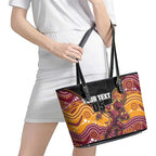 Custom Broncos Leather Tote Bag Horse Mascot With Aboriginal Indigenous