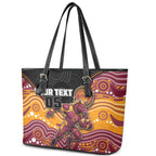 Custom Broncos Leather Tote Bag Horse Mascot With Aboriginal Indigenous