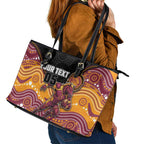 Custom Broncos Leather Tote Bag Horse Mascot With Aboriginal Indigenous