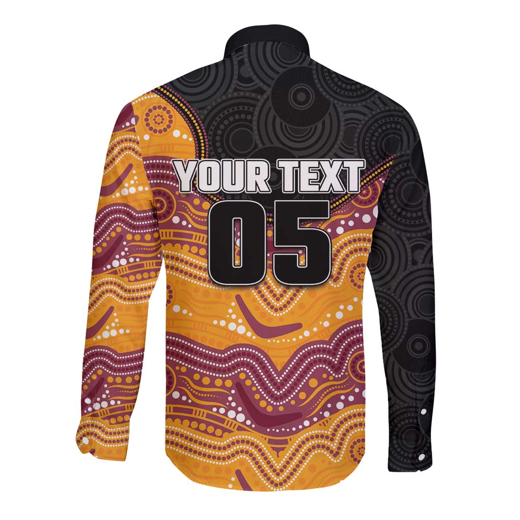 Custom Broncos Long Sleeve Button Shirt Horse Mascot With Aboriginal Indigenous