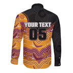 Custom Broncos Long Sleeve Button Shirt Horse Mascot With Aboriginal Indigenous