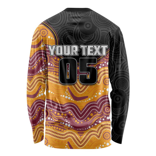 Custom Broncos Long Sleeve Shirt Horse Mascot With Aboriginal Indigenous