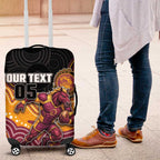 Custom Broncos Luggage Cover Horse Mascot With Aboriginal Indigenous
