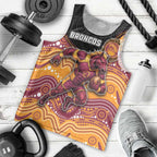 Custom Broncos Men Tank Top Horse Mascot With Aboriginal Indigenous