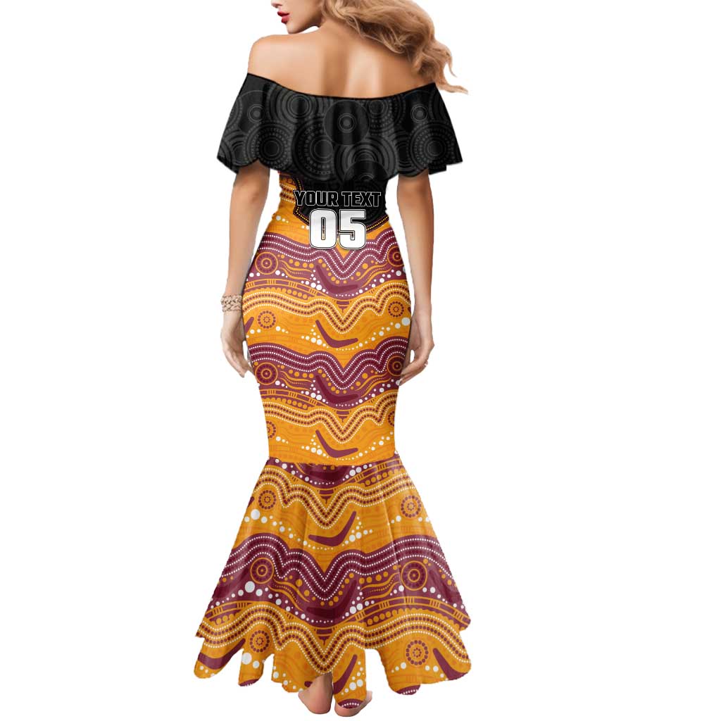 Custom Broncos Mermaid Dress Horse Mascot With Aboriginal Indigenous