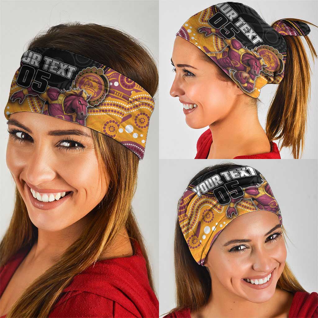Custom Broncos Neck Gaiter Horse Mascot With Aboriginal Indigenous