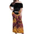 Custom Broncos Off Shoulder Maxi Dress Horse Mascot With Aboriginal Indigenous
