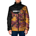 Custom Broncos Padded Jacket Horse Mascot With Aboriginal Indigenous