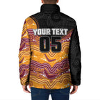 Custom Broncos Padded Jacket Horse Mascot With Aboriginal Indigenous