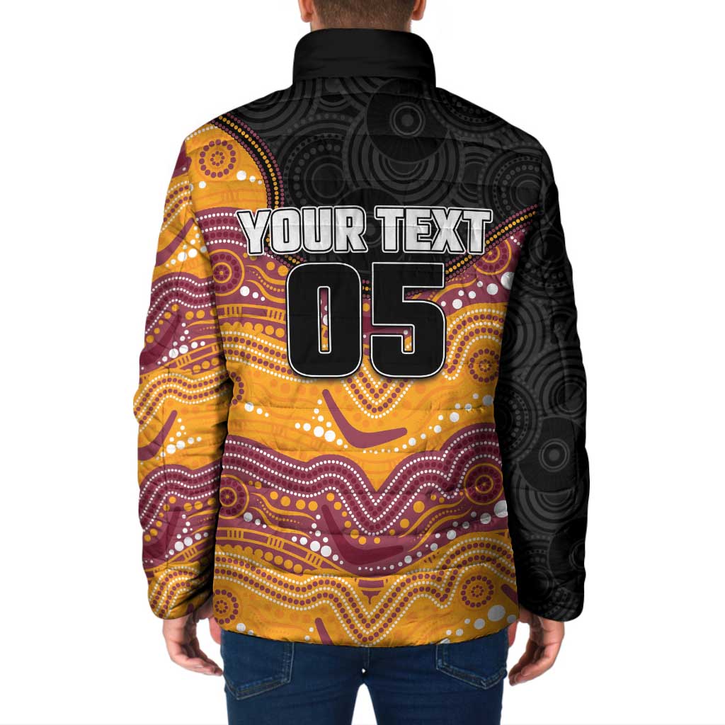 Custom Broncos Padded Jacket Horse Mascot With Aboriginal Indigenous