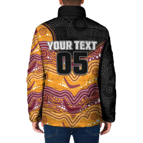 Custom Broncos Padded Jacket Horse Mascot With Aboriginal Indigenous