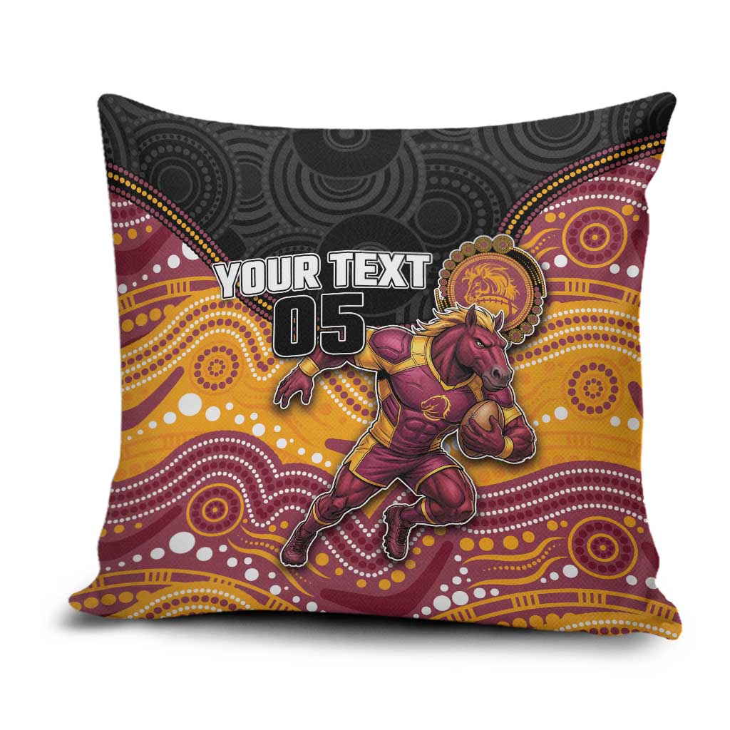 Custom Broncos Pillow Cover Horse Mascot With Aboriginal Indigenous