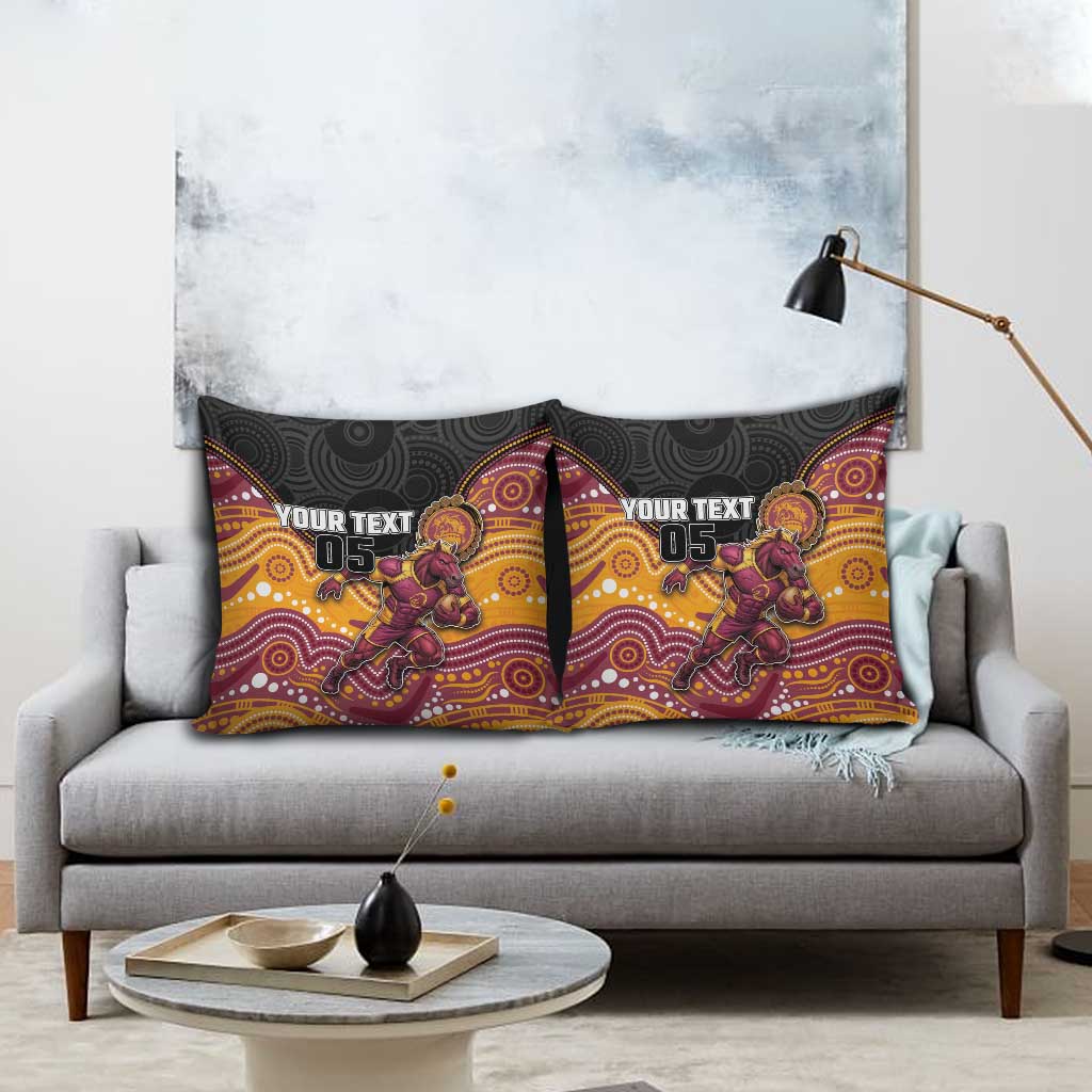 Custom Broncos Pillow Cover Horse Mascot With Aboriginal Indigenous
