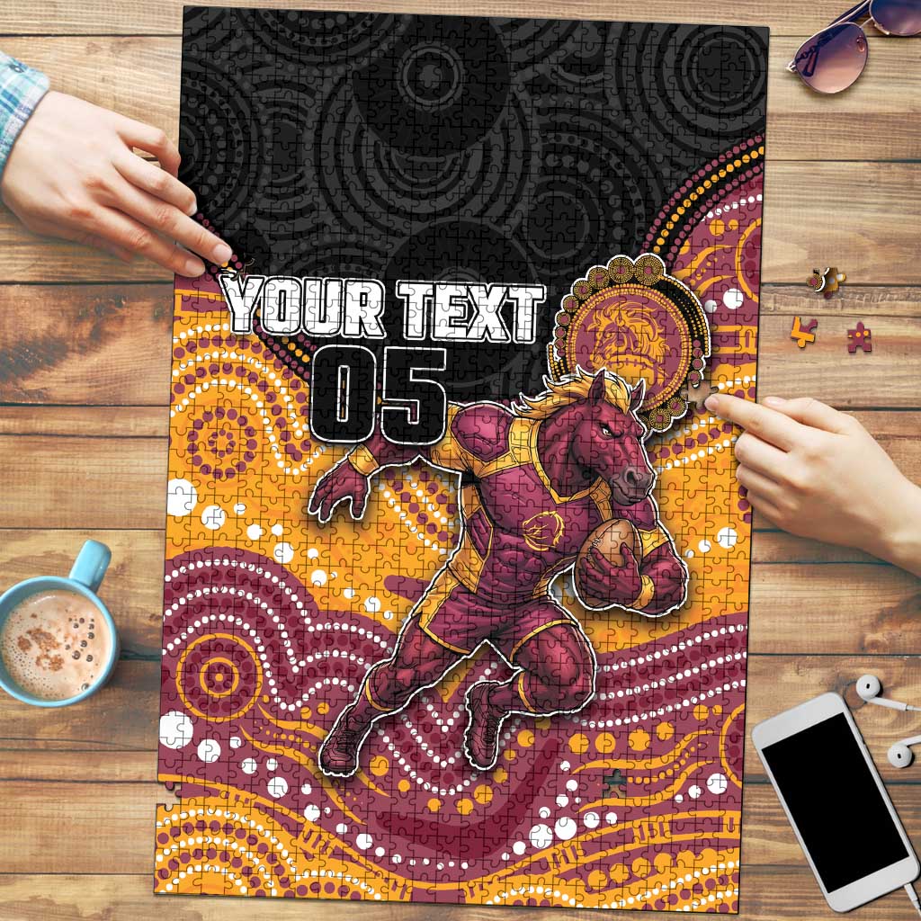 Custom Broncos Puzzle Horse Mascot With Aboriginal Indigenous