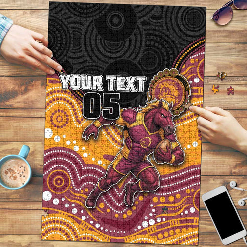 Custom Broncos Puzzle Horse Mascot With Aboriginal Indigenous