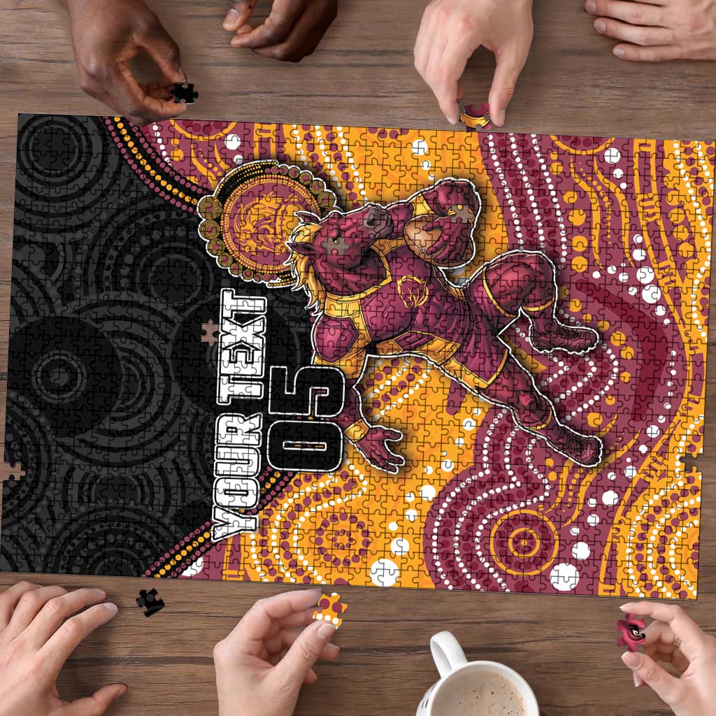 Custom Broncos Puzzle Horse Mascot With Aboriginal Indigenous