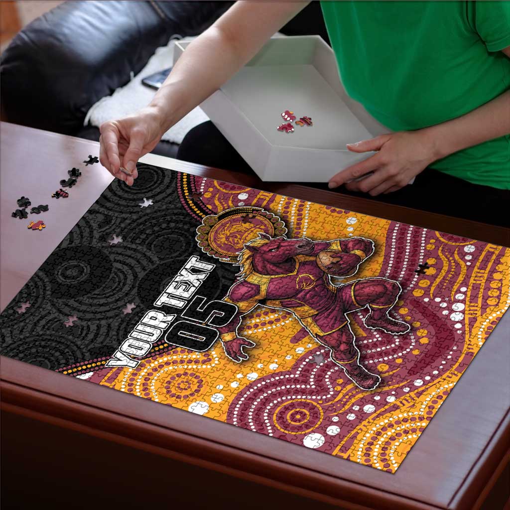Custom Broncos Puzzle Horse Mascot With Aboriginal Indigenous