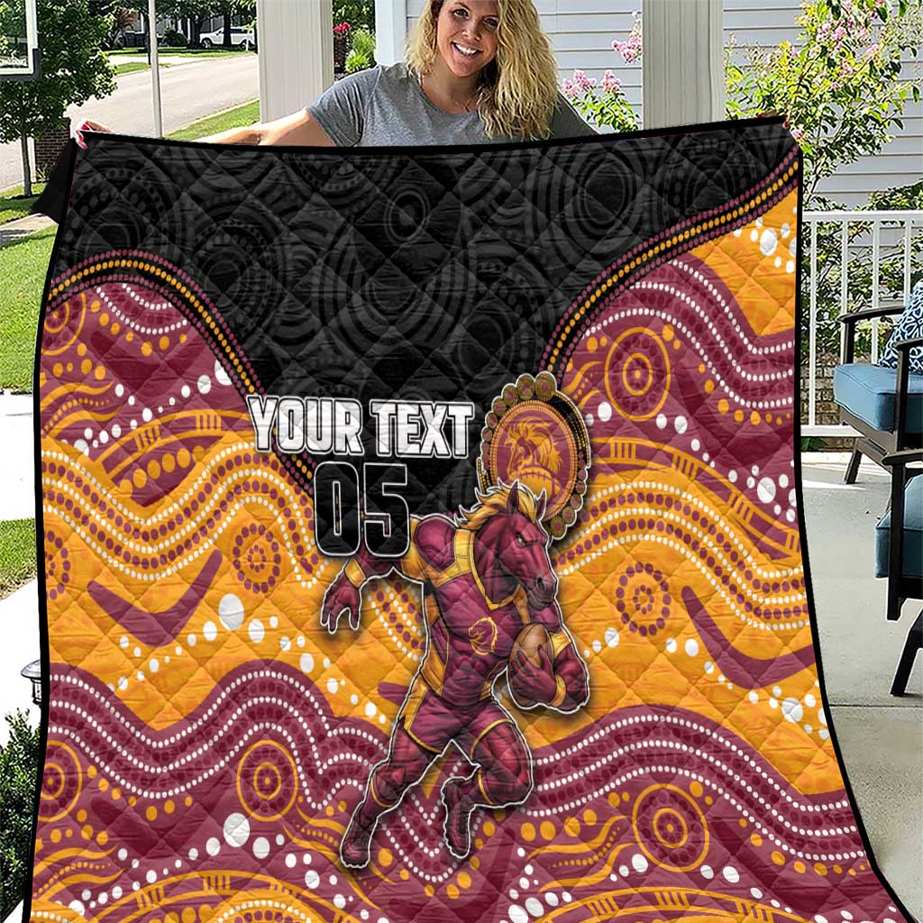 Custom Broncos Quilt Horse Mascot With Aboriginal Indigenous