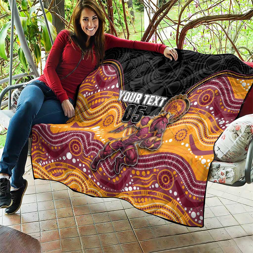 Custom Broncos Quilt Horse Mascot With Aboriginal Indigenous