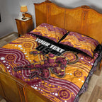 Custom Broncos Quilt Bed Set Horse Mascot With Aboriginal Indigenous