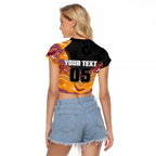 Custom Broncos Raglan Cropped T Shirt Horse Mascot With Aboriginal Indigenous